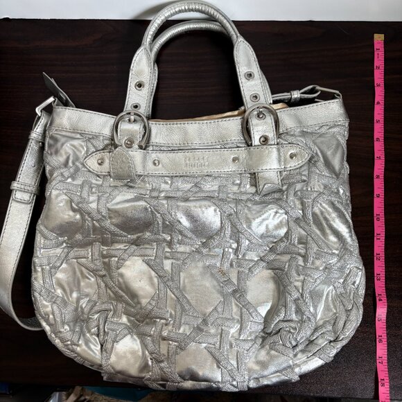 Stuart Weitzman Silver Hobo Shoulder Purse Satchel Luxury bag - Picture 9 of 10